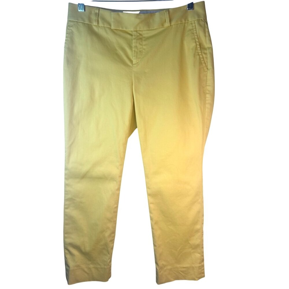 Banana Republic Petite 2P Moon Yellow Cotton Blend Ankle Pants